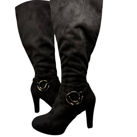 New Impo Women's Black Knee-High Boots Comfortable 4”Heel Sexy - Picture 6 of 9